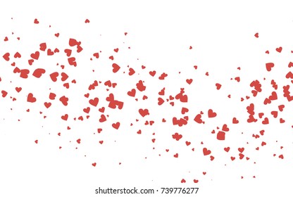 Light red vector abstract lovely pattern with Hearts on white background. Happy Valentine's Day Greeting Card with small hearts. Stock template for your romantic ad, leaflet, banner.