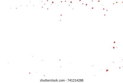 Light red vector abstract lovely pattern with Hearts on white background. Happy Valentine's Day Greeting Card with small hearts. Stock template for your romantic ad, leaflet, banner.