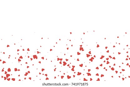 Light red vector abstract lovely pattern with Hearts on white background. Happy Valentine's Day Greeting Card with small hearts. Stock template for your romantic ad, leaflet, banner.