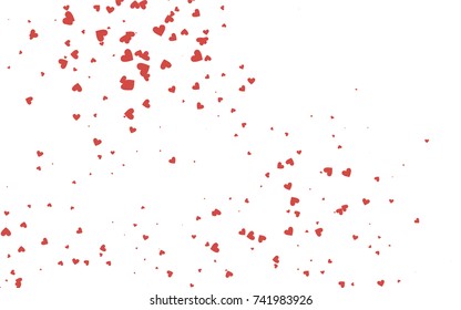 Light red vector abstract lovely pattern with Hearts on white background. Happy Valentine's Day Greeting Card with small hearts. Stock template for your romantic ad, leaflet, banner.