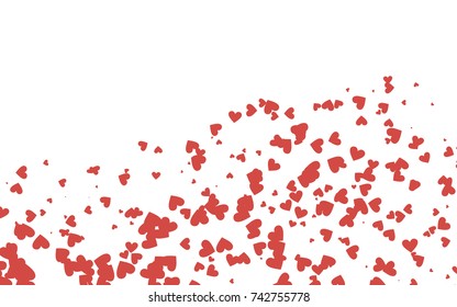 Light red vector abstract lovely pattern with Hearts on white background. Happy Valentine's Day Greeting Card with small hearts. Stock template for your romantic ad, leaflet, banner.