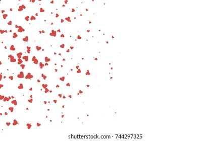 Light red vector abstract lovely pattern with Hearts on white background. Happy Valentine's Day Greeting Card with small hearts. Stock template for your romantic ad, leaflet, banner.