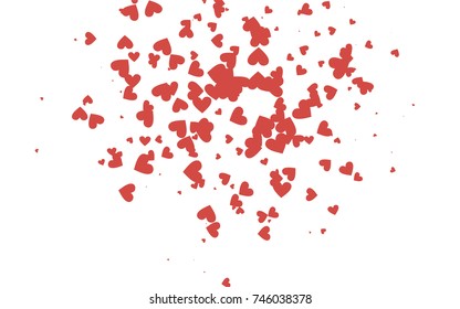 Light red vector abstract lovely pattern with Hearts on white background. Happy Valentine's Day Greeting Card with small hearts. Stock template for your romantic ad, leaflet, banner.