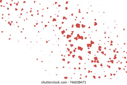 Light red vector abstract lovely pattern with Hearts on white background. Happy Valentine's Day Greeting Card with small hearts. Stock template for your romantic ad, leaflet, banner.