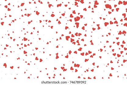 Light red vector abstract lovely pattern with Hearts on white background. Happy Valentine's Day Greeting Card with small hearts. Stock template for your romantic ad, leaflet, banner.