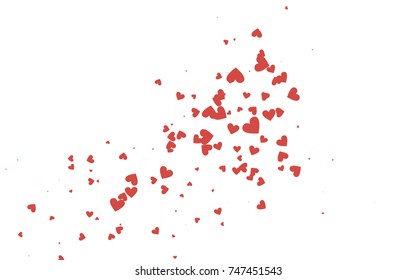 Light red vector abstract lovely pattern with Hearts on white background. Happy Valentine's Day Greeting Card with small hearts. Stock template for your romantic ad, leaflet, banner.