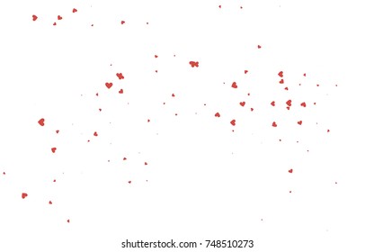 Light red vector abstract lovely pattern with Hearts on white background. Happy Valentine's Day Greeting Card with small hearts. Stock template for your romantic ad, leaflet, banner.