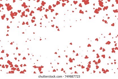 Light red vector abstract lovely pattern with Hearts on white background. Happy Valentine's Day Greeting Card with small hearts. Stock template for your romantic ad, leaflet, banner.