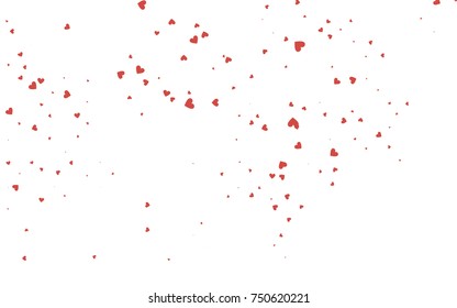 Light red vector abstract lovely pattern with Hearts on white background. Happy Valentine's Day Greeting Card with small hearts. Stock template for your romantic ad, leaflet, banner.