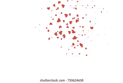 Light red vector abstract lovely pattern with Hearts on white background. Happy Valentine's Day Greeting Card with small hearts. Stock template for your romantic ad, leaflet, banner.