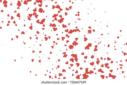 Light red vector abstract lovely pattern with Hearts on white background. Happy Valentine's Day Greeting Card with small hearts. Stock template for your romantic ad, leaflet, banner.