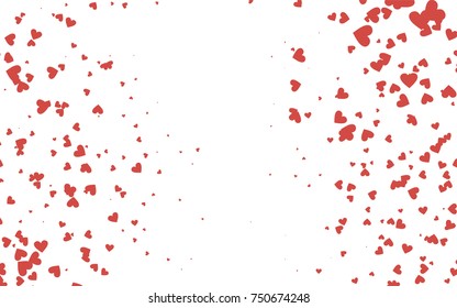 Light red vector abstract lovely pattern with Hearts on white background. Happy Valentine's Day Greeting Card with small hearts. Stock template for your romantic ad, leaflet, banner.