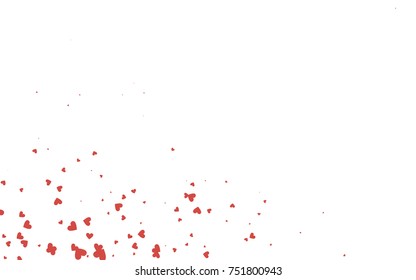 Light red vector abstract lovely pattern with Hearts on white background. Happy Valentine's Day Greeting Card with small hearts. Stock template for your romantic ad, leaflet, banner.