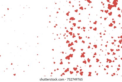 Light red vector abstract lovely pattern with Hearts on white background. Happy Valentine's Day Greeting Card with small hearts. Stock template for your romantic ad, leaflet, banner.