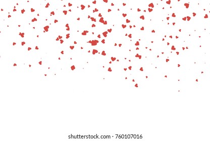 Light red vector abstract lovely pattern with Hearts on white background. Happy Valentine's Day Greeting Card with small hearts. Stock template for your romantic ad, leaflet, banner.