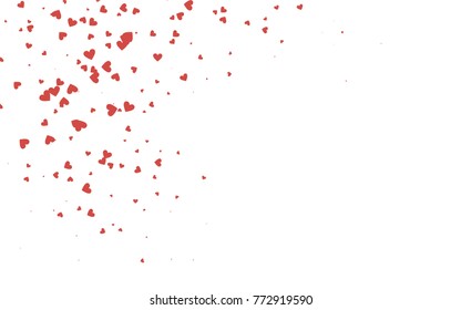 Light red vector abstract lovely pattern with Hearts on white background. Happy Valentine's Day Greeting Card with small hearts. Stock template for your romantic ad, leaflet, banner.
