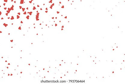 Light red vector abstract lovely pattern with Hearts on white background. Happy Valentine's Day Greeting Card with small hearts. Stock template for your romantic ad, leaflet, banner.