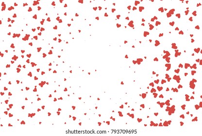 Light red vector abstract lovely pattern with Hearts on white background. Happy Valentine's Day Greeting Card with small hearts. Stock template for your romantic ad, leaflet, banner.
