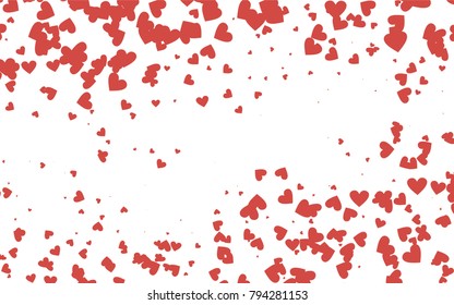 Light red vector abstract lovely pattern with Hearts on white background. Happy Valentine's Day Greeting Card with small hearts. Stock template for your romantic ad, leaflet, banner.