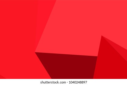 Light Red vector abstract mosaic template. Geometric illustration in Origami style with gradient.  The best triangular design for your business.