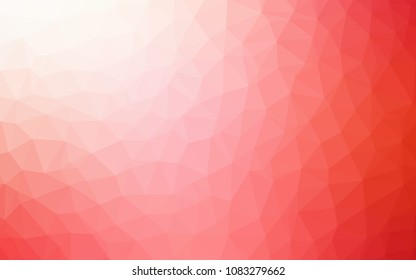 Light Red vector abstract mosaic backdrop. Geometric illustration in Origami style with gradient.  A new texture for your web site.