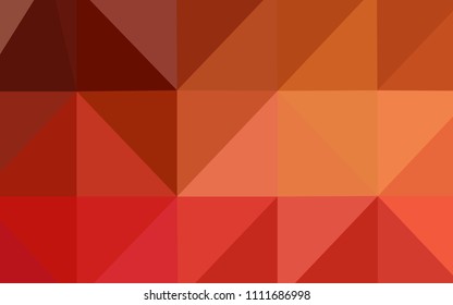 Light Red vector abstract mosaic pattern. Triangular geometric sample with gradient.  Brand-new style for your business design.