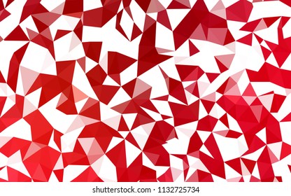Light Red vector abstract mosaic pattern. A completely new color illustration in a polygonal style. Textured pattern for your backgrounds.