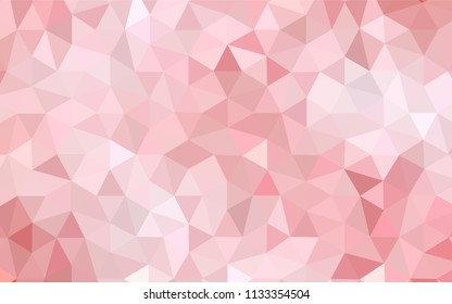 Light Red vector abstract mosaic pattern. Geometric illustration in Origami style with gradient.  A new texture for your web site.