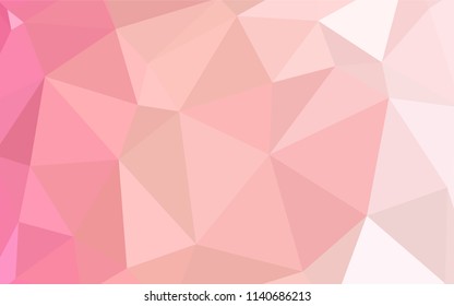 Light Red vector abstract mosaic background. Geometric illustration in Origami style with gradient.  Textured pattern for your backgrounds.