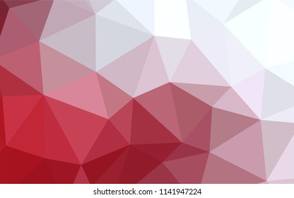 Light Red vector abstract mosaic pattern. Elegant bright polygonal illustration with gradient. Best triangular design for your business.
