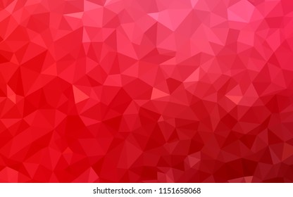 Light Red vector abstract mosaic pattern. Geometric illustration in Origami style with gradient.  Triangular pattern for your design.