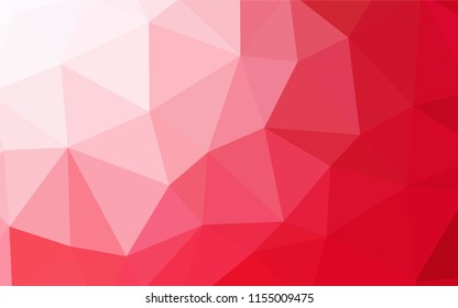 Light Red vector abstract mosaic backdrop. Elegant bright polygonal illustration with gradient. Triangular pattern for your design.