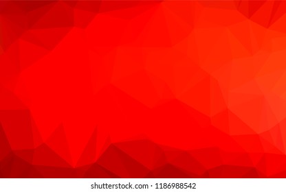 Light Red vector abstract mosaic backdrop. A sample with polygonal shapes. Triangular pattern for your business design.