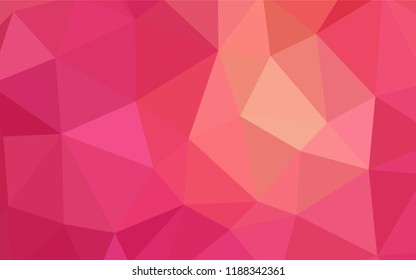 Light Red vector abstract mosaic background. Creative illustration in halftone style with triangles. Template for cell phone's backgrounds.