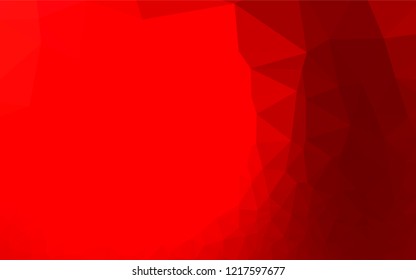 Light Red vector abstract mosaic pattern. Triangular geometric sample with gradient.  Brand new design for your business.