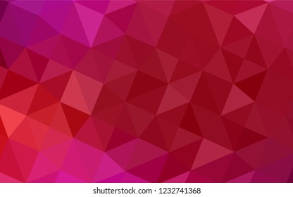Light Red vector abstract mosaic background. Shining polygonal illustration, which consist of triangles. Brand-new style for your business design.