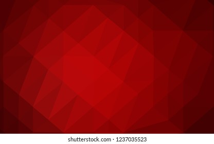 Light Red vector abstract mosaic pattern. Geometric illustration in Origami style with gradient. Template for your brand book.