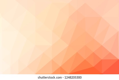 Light Red vector abstract mosaic background. Triangular geometric sample with gradient.  Template for a cell phone background.