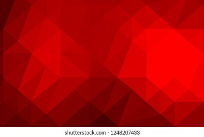 Light Red vector abstract mosaic background. Shining illustration, which consist of triangles. Brand new style for your business design.