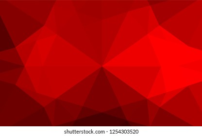 Light Red vector abstract mosaic background. Brand new colored illustration in blurry style with gradient. Triangular pattern for your business design.