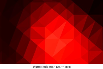 Light Red vector abstract mosaic backdrop. Triangular geometric sample with gradient.  Textured pattern for background.