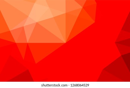 Light Red vector abstract mosaic backdrop. Glitter abstract illustration with an elegant design. The best triangular design for your business.