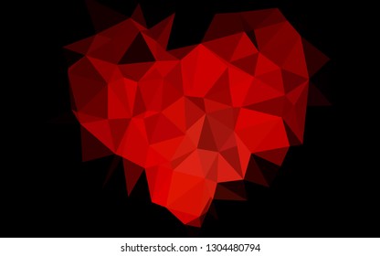 Light Red vector abstract mosaic backdrop. Triangular geometric sample with gradient.  Template for a cell phone background.
