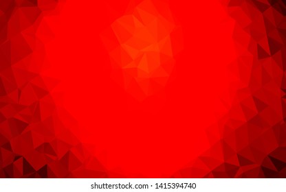 Light Red vector abstract mosaic background. Glitter abstract illustration with an elegant design. Triangular pattern for your business design.