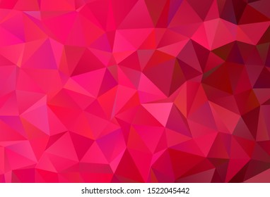 Light Red vector abstract mosaic backdrop. Creative illustration in halftone style with triangles. A new texture for your web site.