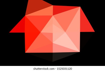 Light Red vector abstract mosaic pattern. Colorful illustration in Origami style with gradient.  The best triangular design for your business.