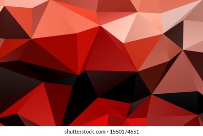 Light Red vector abstract mosaic pattern. Colorful illustration in Origami style with gradient.  New texture for your design.