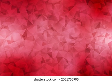 Hellroter, abstrakter Mosaik-Hintergrund. Geometrische Abbildung im Origami-Stil mit Farbverlauf.  Vorlage für die Hintergründe des Handys.