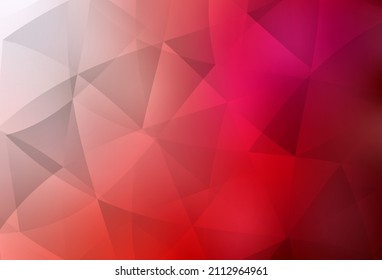 Patrón de mosaico abstracto del vector rojo claro. Muestra geométrica triangular con gradiente.  Una nueva textura para tu sitio web.