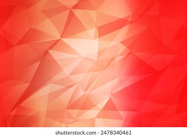 Light Red vector abstract mosaic backdrop. Triangular geometric sample with gradient.  Polygonal design for your web site.